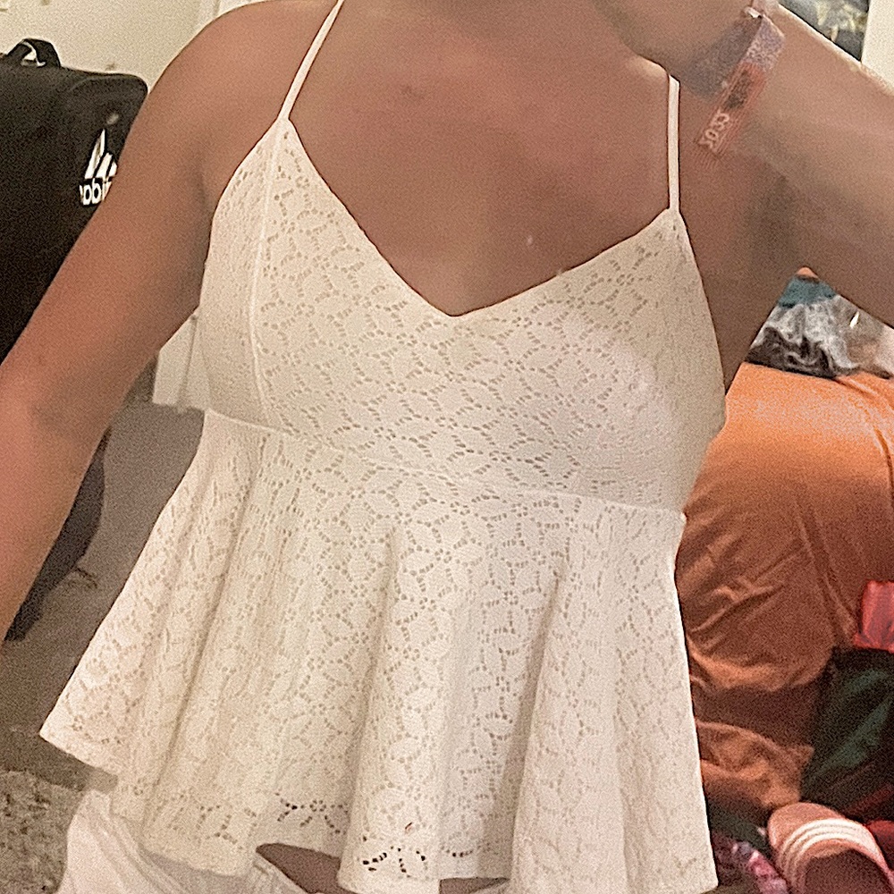 Hollister Lace Peplum Crop Top